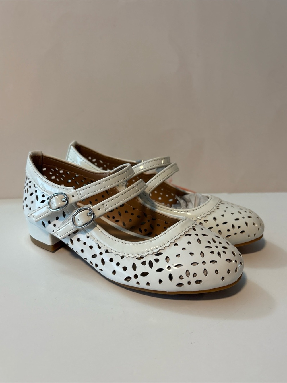 wonder nation girls double strap dress shoe with block heel sz 10 New